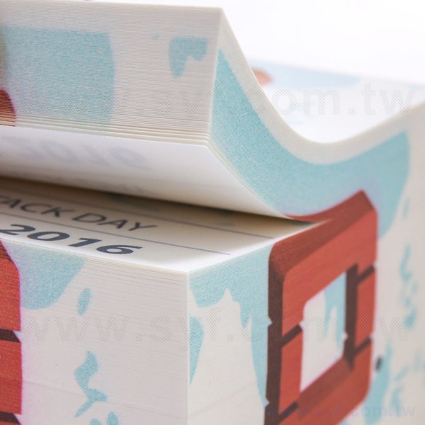 紙磚-方形創意便條紙-五面雙色印刷-禮贈品客製便條紙-加棧板-8447-4